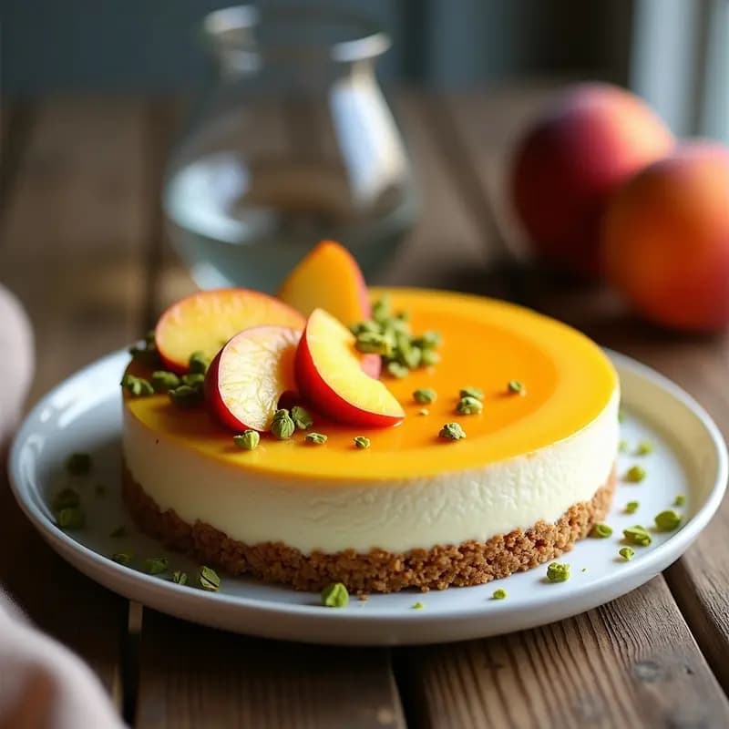 Cheesecake de Durazno y Cardamomo: Postre Iraní Sin Azúcar en Thermomix