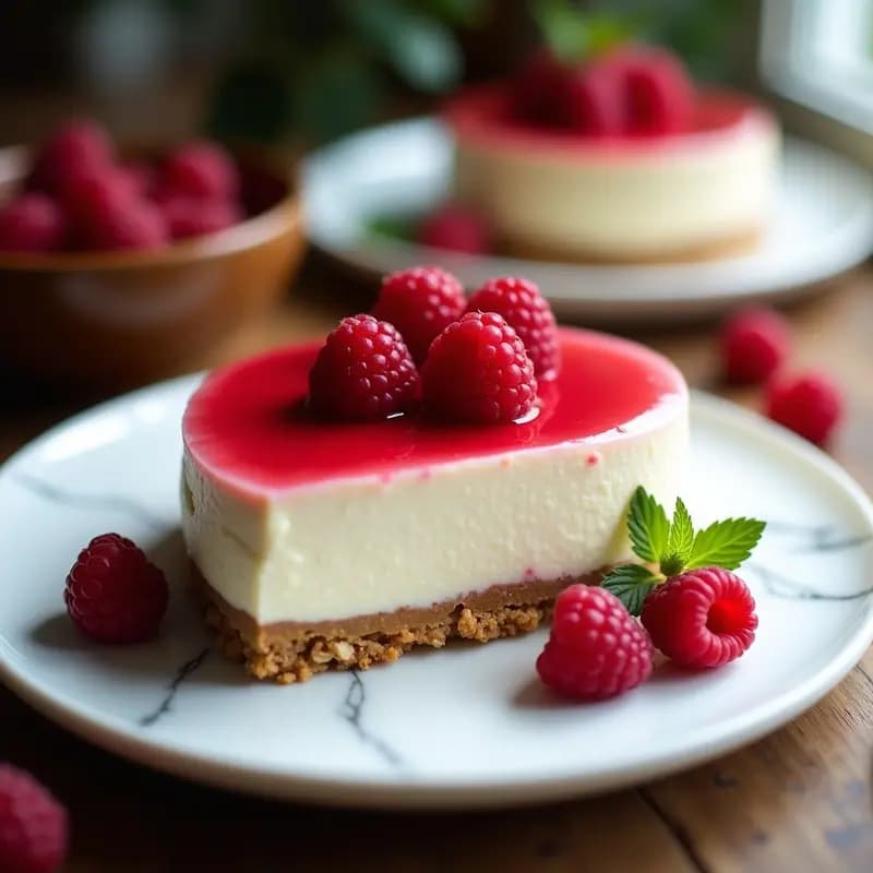 Cheesecake de Frambuesa y Queso Crema: Postre Americano Sin Horno y Esponjoso