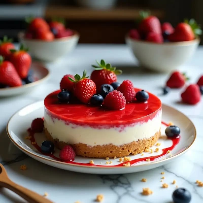Cheesecake de Frutos Rojos y Galletas María Sin Horno: Postre Fácil y Sin Complicaciones