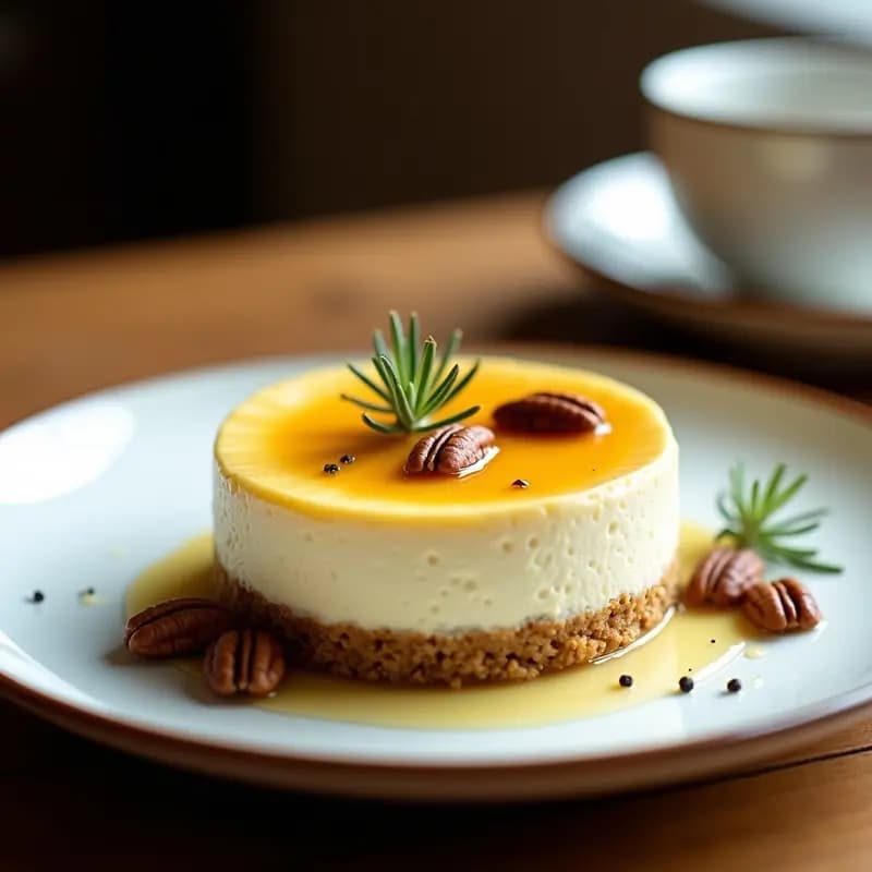 Cheesecake de Gorgonzola y Miel con Base de Nueces: Postre Italiano Salado-Dulce