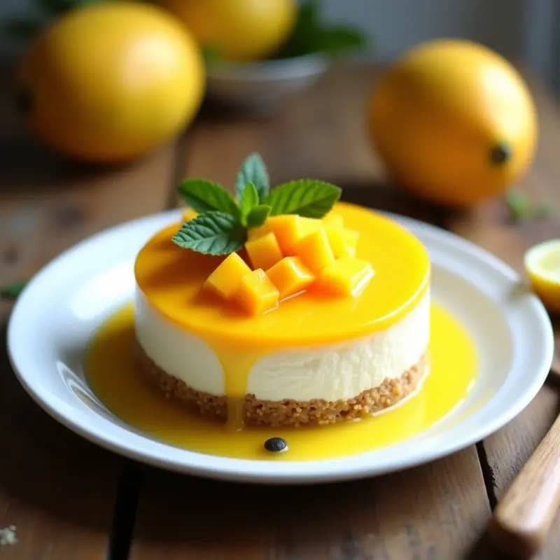 Cheesecake de Mango y Chía: Postre Filipino Sin Horno y Alto en Fibra