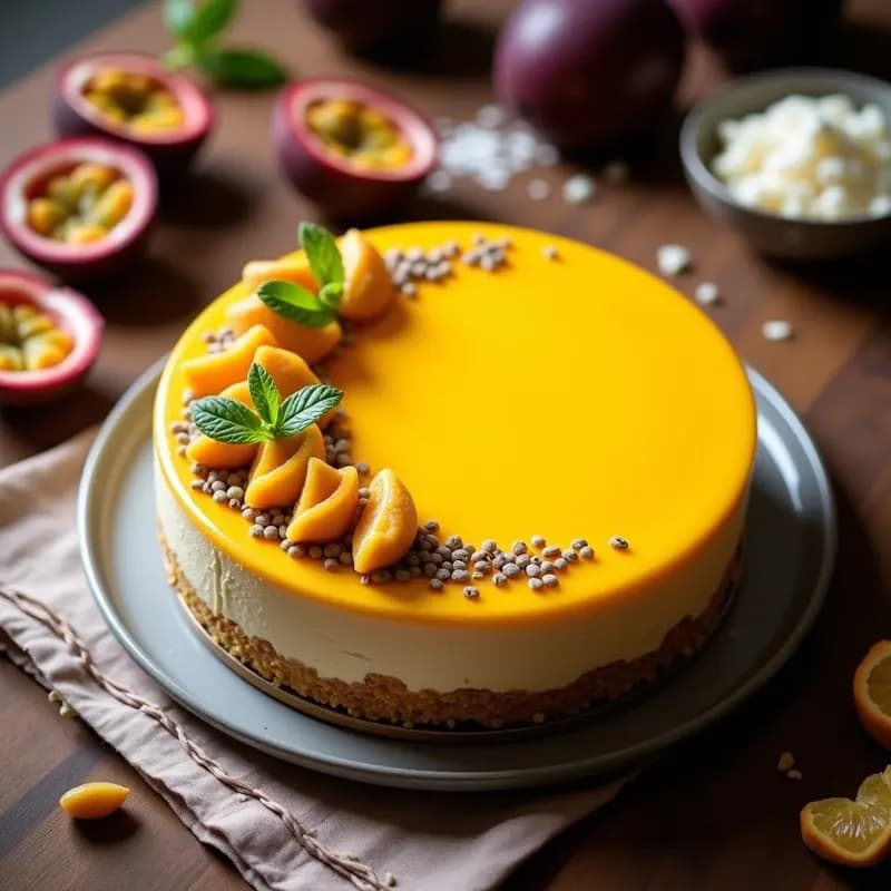 Cheesecake de Maracuyá y Galletas de Arroz: Postre Peruano Sin Horno y Sin Azúcar Refinado