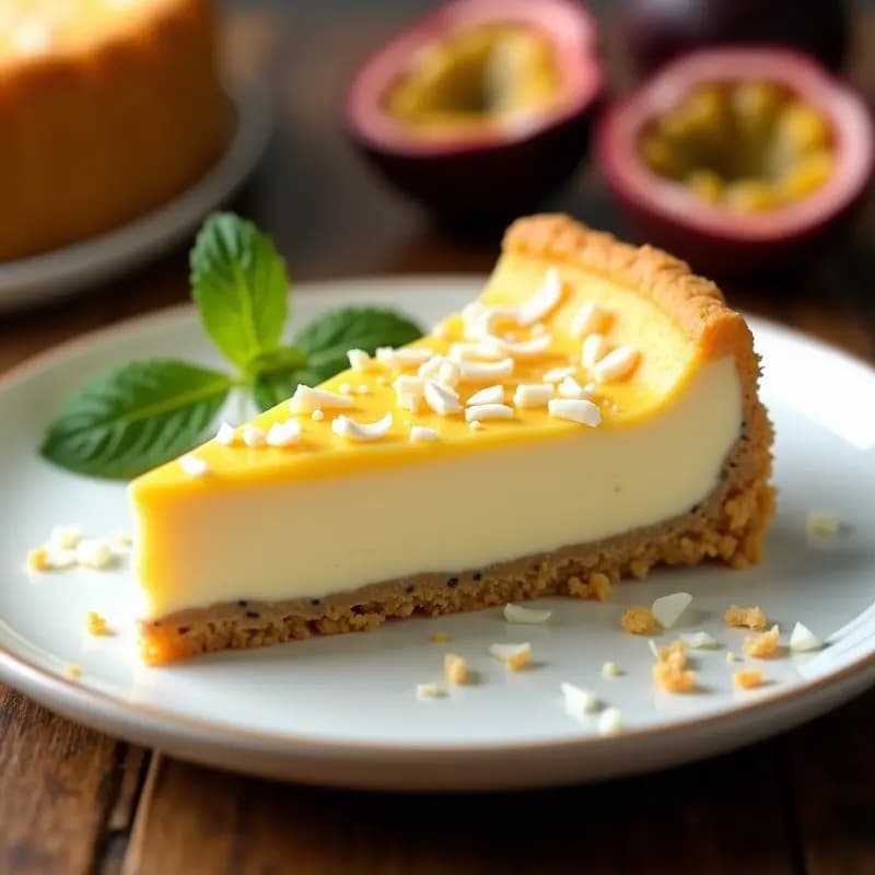 Cheesecake de Maracuyá y Galletas María: Postre Sin Horno y con Base Crujiente