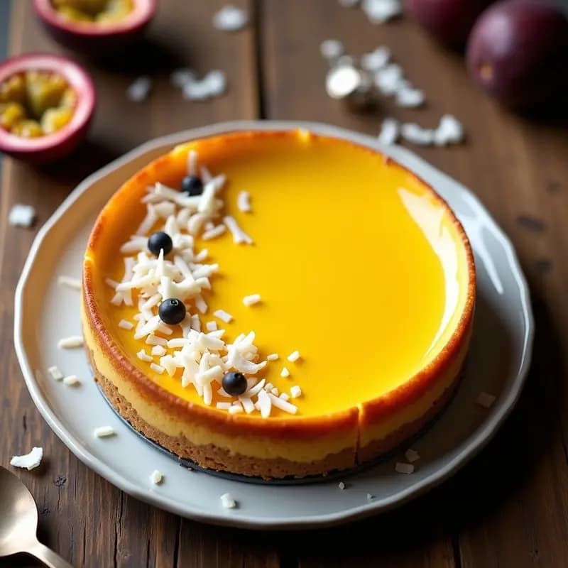 Cheesecake de Maracuyá y Mandioca: Postre Brasileño Sin Horno con Base de Yuca
