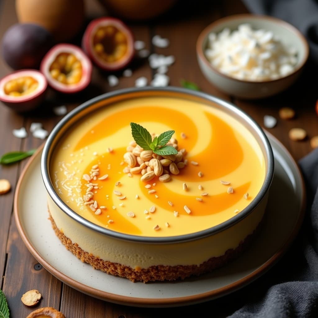 Cheesecake de Maracuyá y Queso de Castañas: Postre Brasileño Sin Horno y Sin Lácteos