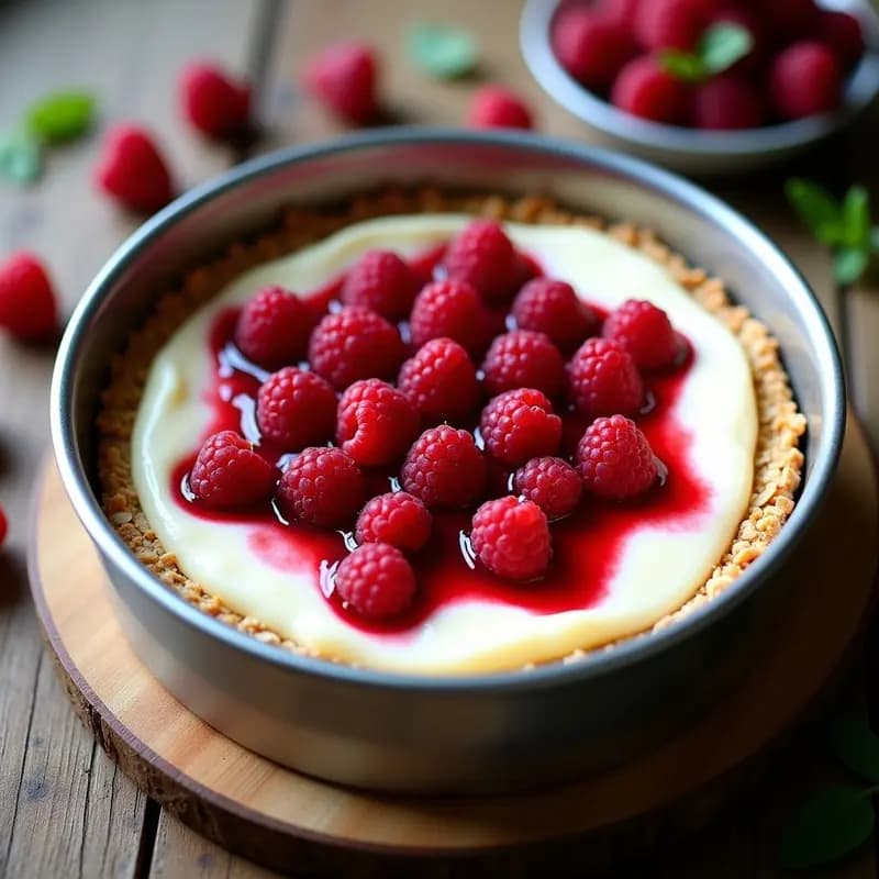 Cheesecake de Queso Mascarpone y Frambuesas: Receta Italiana Sin Horno y Sin Azúcar