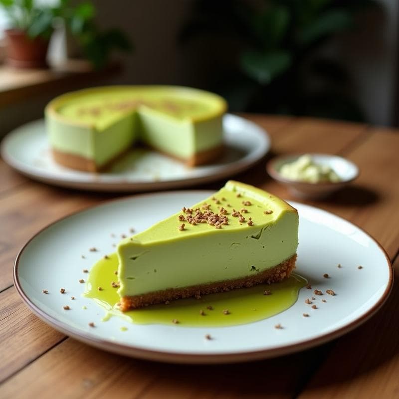 Cheesecake de Matcha y Coco: Postre Vegano Sin Horno y Alto en Antioxidantes