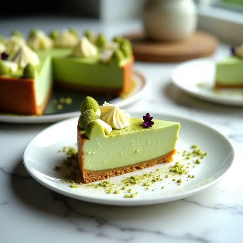 Cheesecake de Matcha y White Chocolate: Postre Japonés Sin Gluten y Vegano