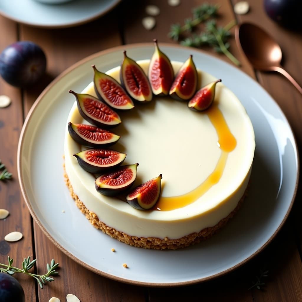 Cheesecake de Queso de Cabra y Higos: Postre Griega Sin Horno y Baja en Calorías