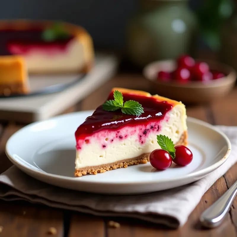 Cheesecake de Queso de Castaña y Arándanos: Postre Francés Vegano y Sin Horno