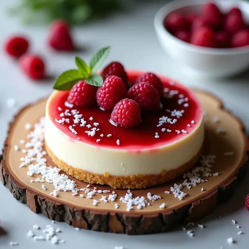 Cheesecake de Queso de Soja y Frambuesa: Postre Japonés Keto Sin Horno