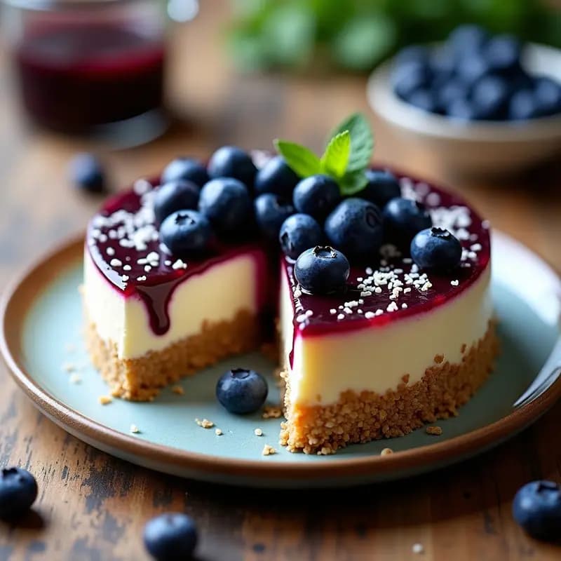 Cheesecake de Quinoa y Arándanos: Postre Americana Sin Horno y Sin Harina