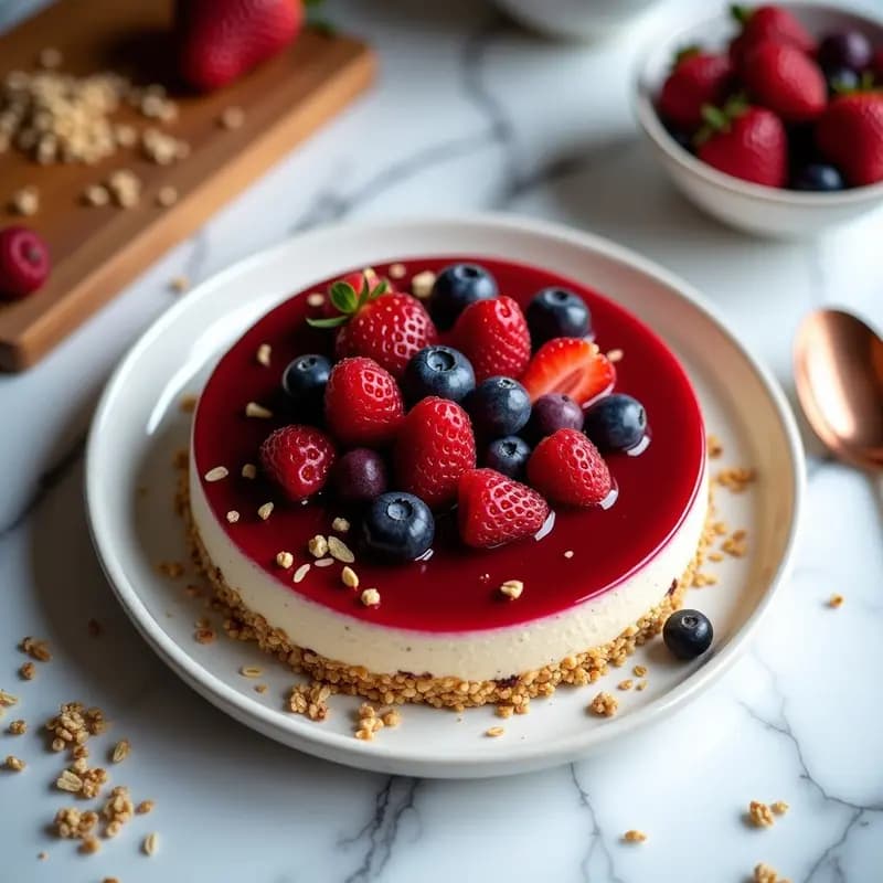 Cheesecake de Quinoa y Frutos Rojos: Postre Peruano Sin Horno y Sin Gluten