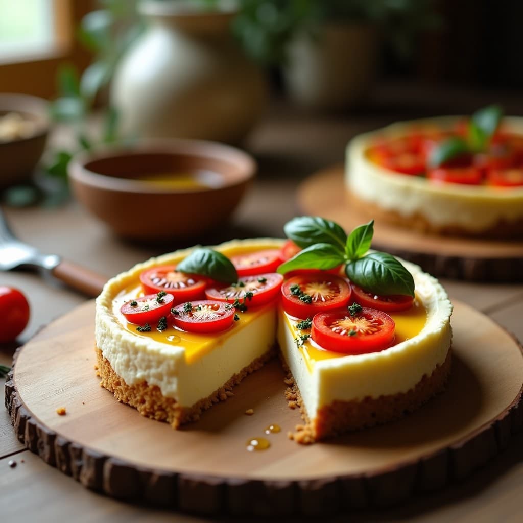 Cheesecake Salado de Queso de Cabra y Tomates Secos: Postre o Entrante Sin Horno con Base de Almendras
