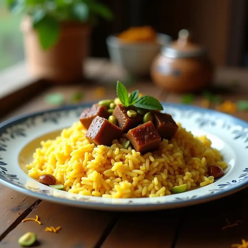 Chelow Kabab Persa con Arroz Azafrán y Cordero: Receta Iraní Tradicional en 30 Minutos
