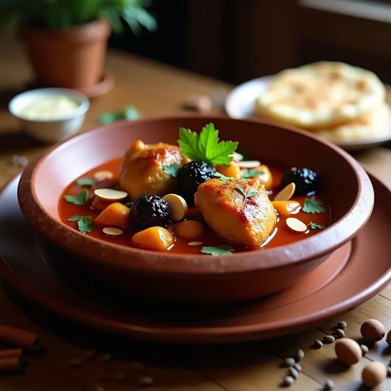 Chenta de Pollo al Vino Tinto: Estofado Armenio con Ciruelas Pasas y Especias