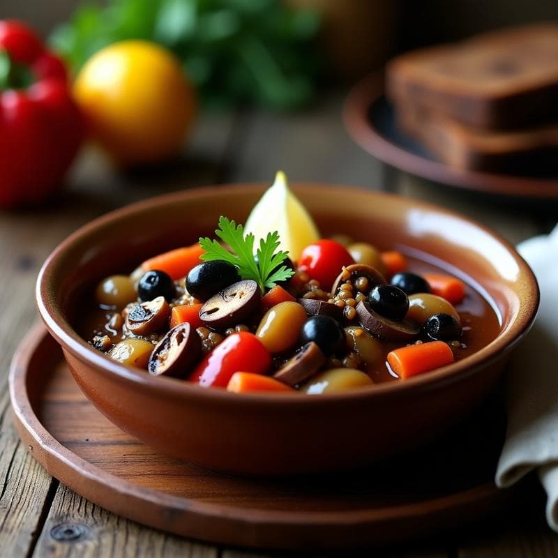 Chernosolyanka Rusa con Champiñones y Aceitunas: Receta Vegetariana en Olla Lenta