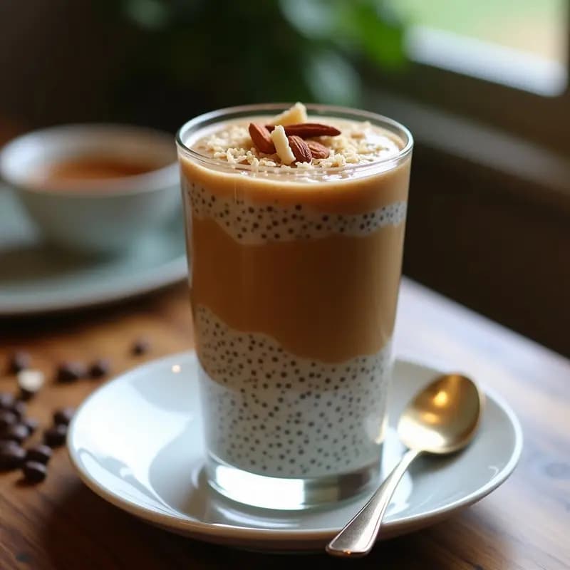Desayuno Chia Pudding de Café y Cardamomo con Leche de Avena: Receta Keto para Energía Matutina