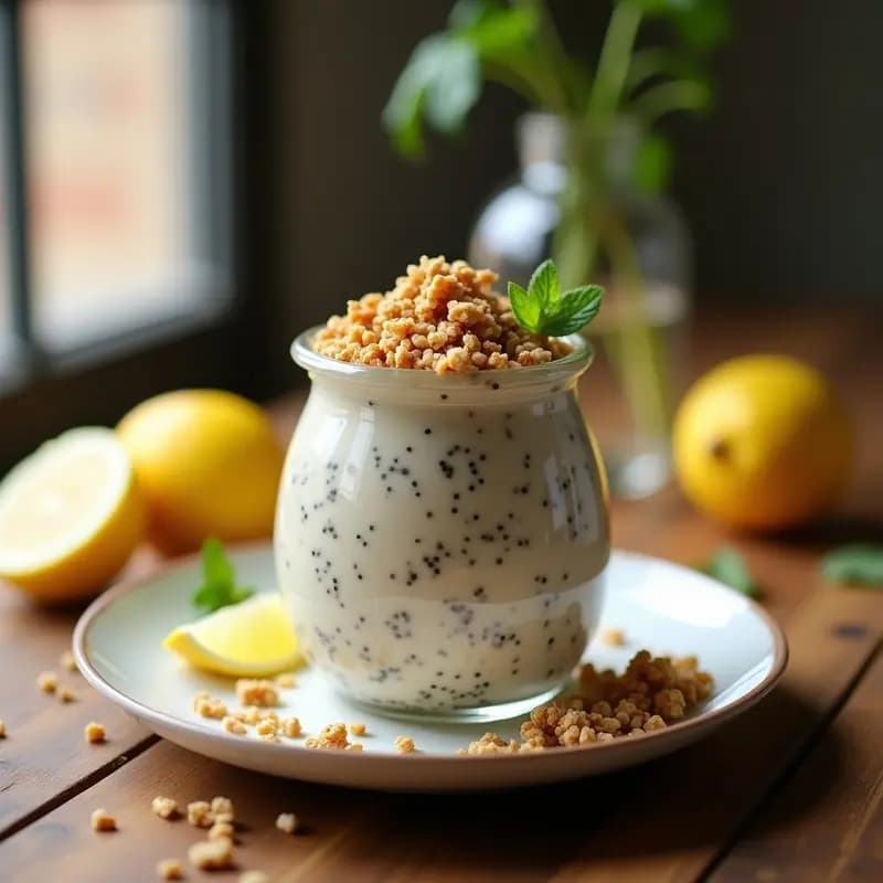 Chía Pudding de Té Earl Grey y Limón con Granola de Almendras: Desayuno Inglés Keto