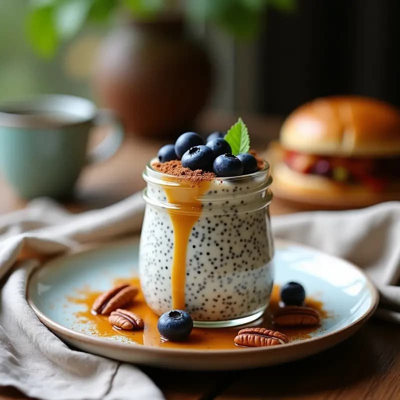 Chia Pudding con Leche de Soja y Sirope de Arce: Desayuno Vegano y Sin Cocción