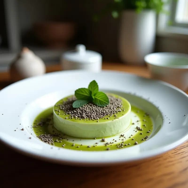 Chia Pudding de Matcha y Coco: Postre Japonés Keto Sin Lácteos