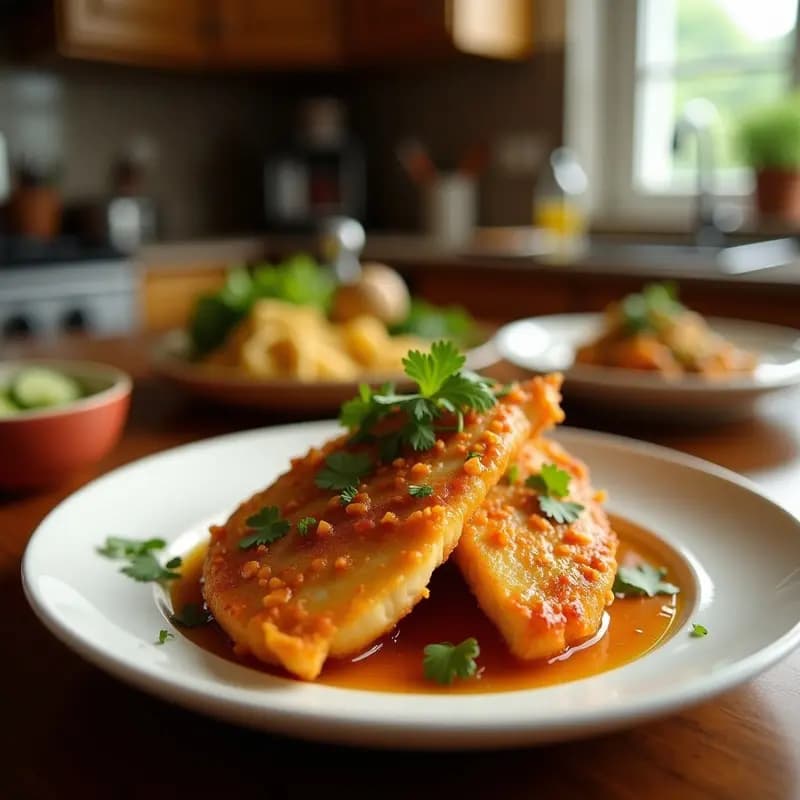 Chicharrón de Pescado con Salsa de Ají Amarillo: Receta Peruana Crujiente y Sin Harina