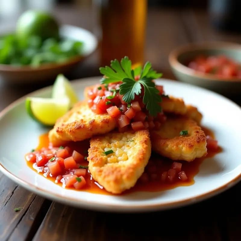 Chicharrón de Pescado con Salsa Criolla: Receta Peruana Crujiente y Alta en Omega-3