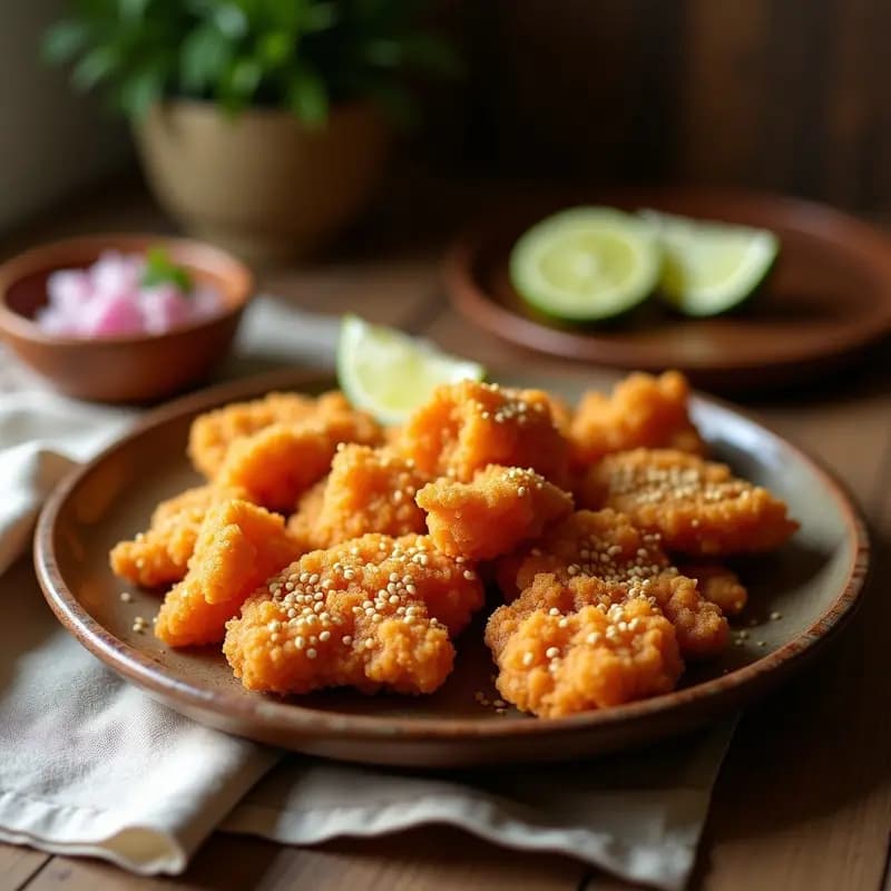 Chicharrón de Pollo Vegano con Harina de Garbanzo: Receta Peruana Crujiente en Airfryer