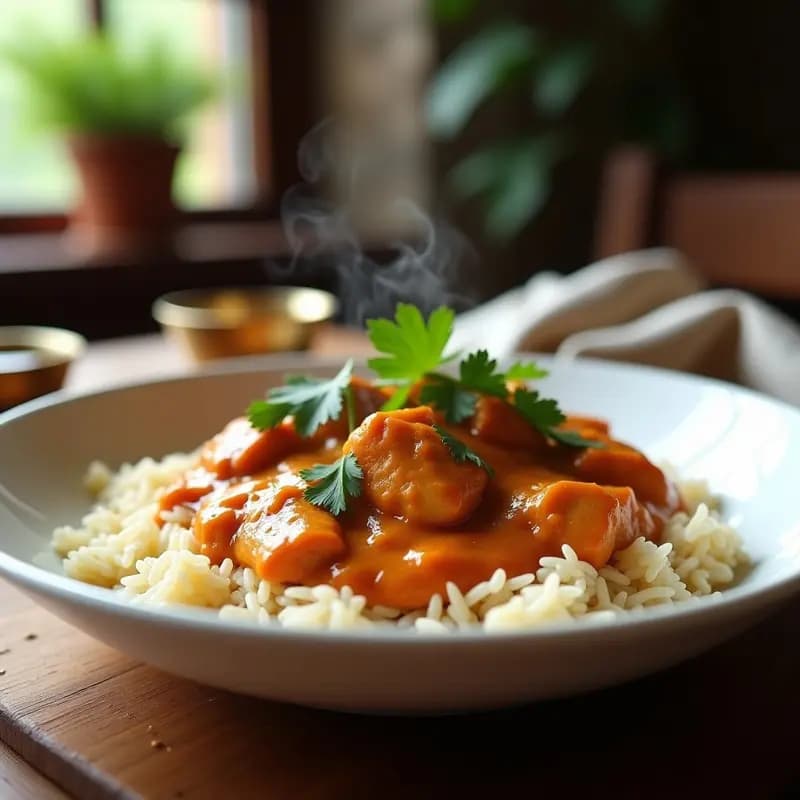 Chicken Tikka Masala con Arroz Basmati: Receta India Tradicional en Olla Exprés