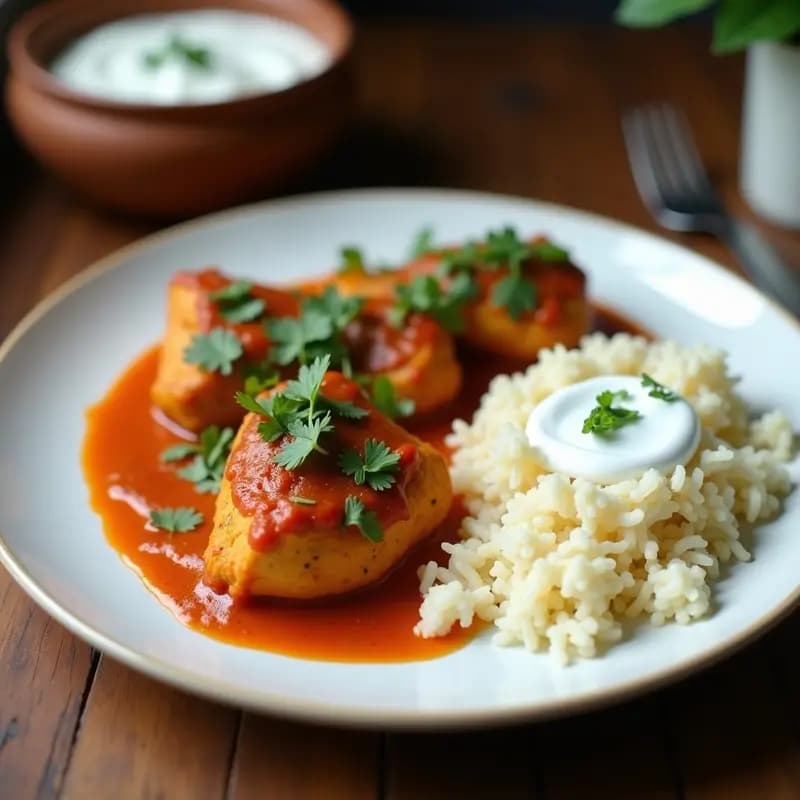 Checken Tikka Masala con Yogur de Coco y Arroz de Coliflor: Receta India Keto en Olla Lenta