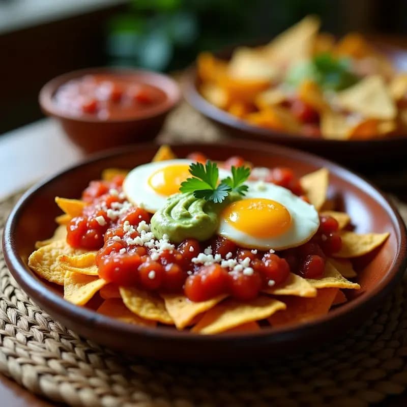 Chilaquiles Rojos con Huevos Revuelto y Crema de Aguacate: Desayuno Mexicano en 20 Minutos