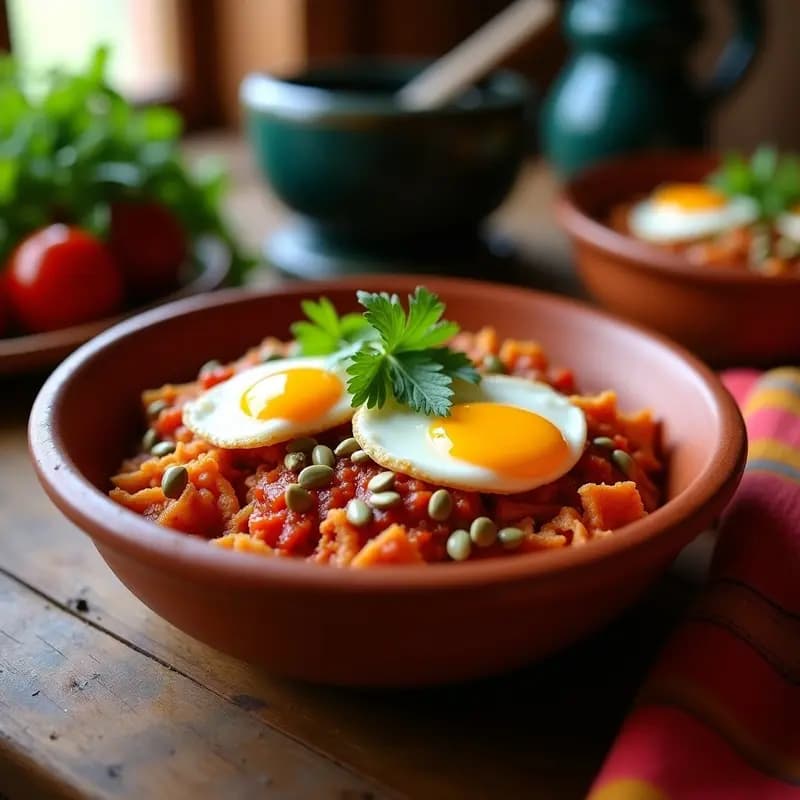 Chilaquiles Rojas con Huevos Pochados: Desayuno Mexicano Picante y Nutritivo