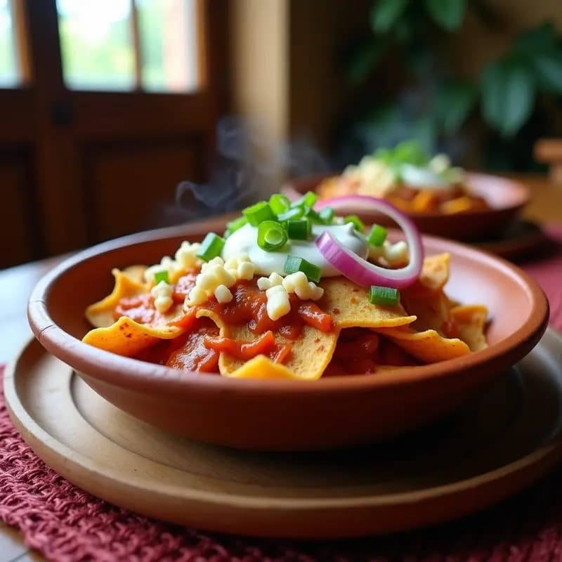 Chilaquiles Rojos con Pollo Desmenuzado y Queso Panela: Receta Mexicana para Desayunar