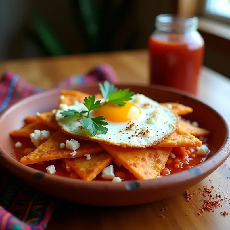 Chilaquiles Rojos con Pollo Deshebrado: Receta Mexicana para Desayuno o Cena