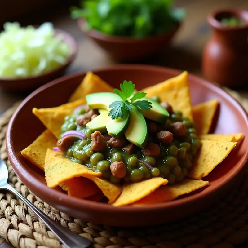 Chilaquiles Verdes con Frijoles Charros Veganos: Desayuno Mexicano Sin Huevos