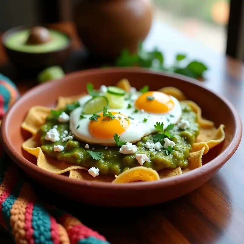Chilaquiles Verdes con Huevos Pochados: Receta Mexicana para Desayunar en 15 Minutos
