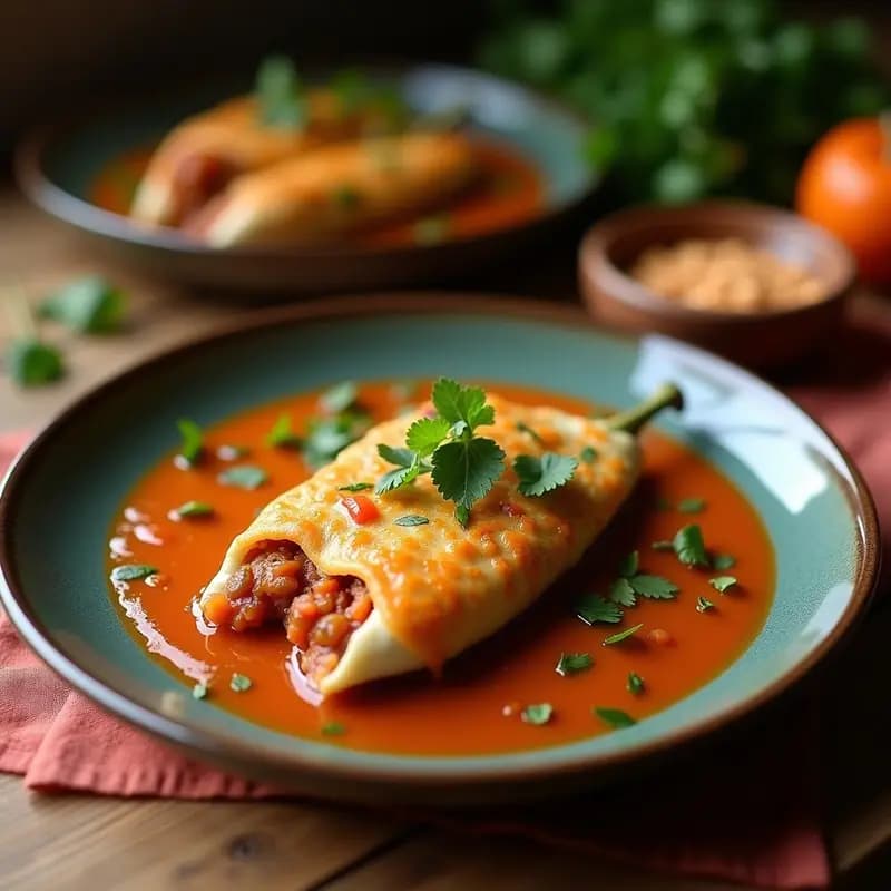 Chile en Nogada: Pimiento Relleno con Carne y Salsa de Nueces en Salsa de Granada