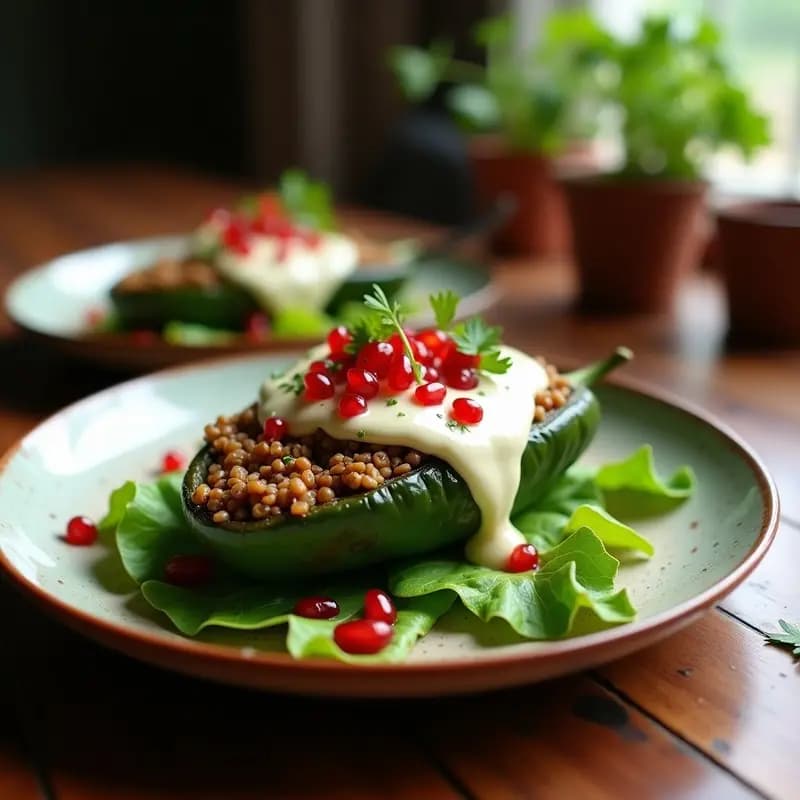 Chile en Nogada Vegano: Receta Mexicana con Walnuts y Granada
