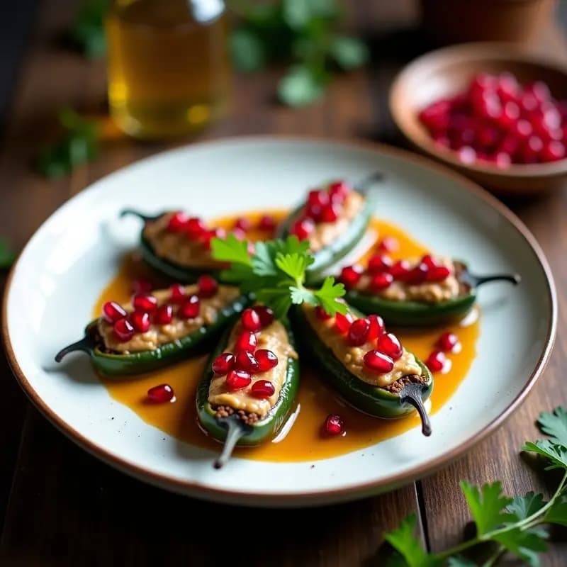 Chiles en Nogada con Granadas: Plato Mexicano Gourmet para Fiesta Patrias