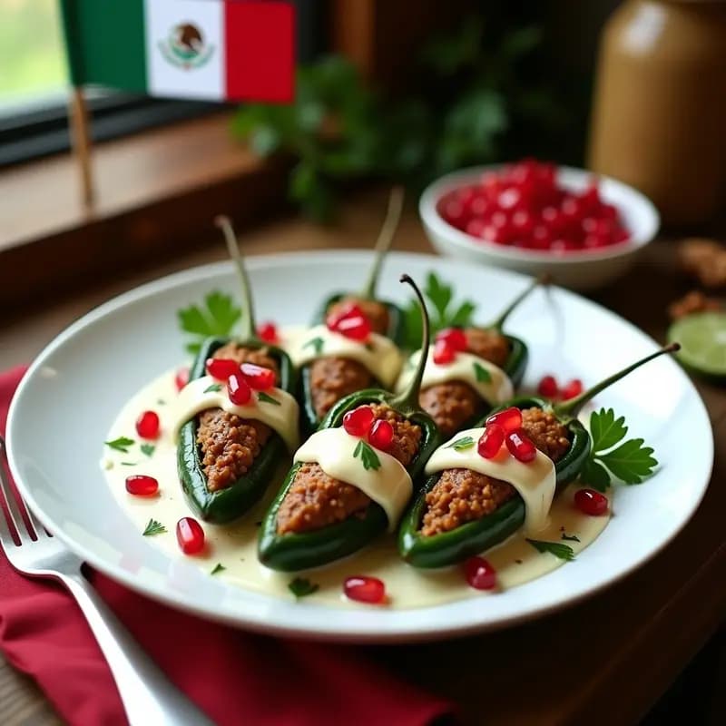 Chiles en Nogada con Carne Molida y Granados: Receta Mexicana Tradicional para Fiestas Patrias