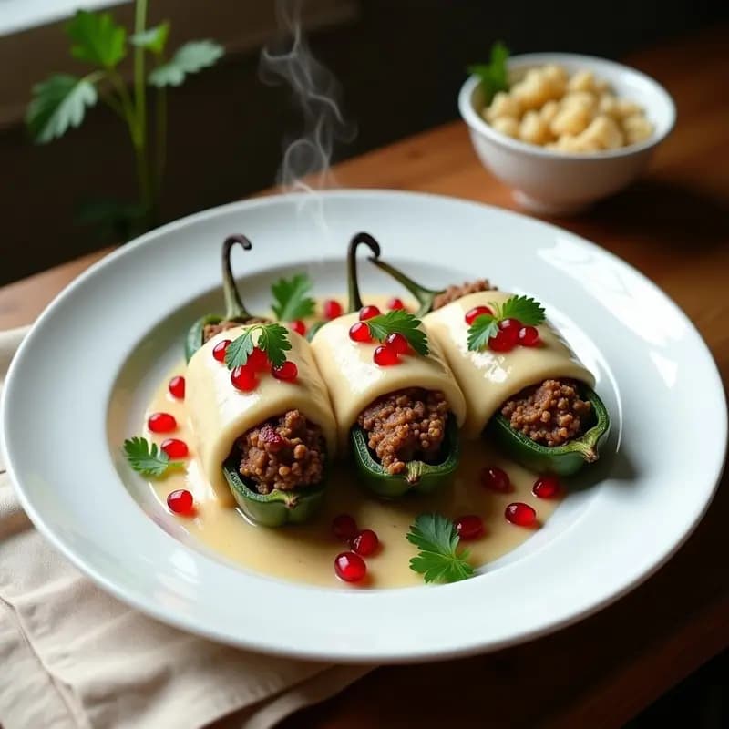 Chiles en Nogada con Carne Picada y Granadas: Receta Mexicana Patriótica y Sin Gluten