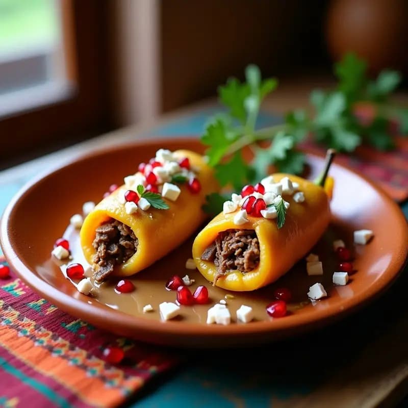 Chiles en Nogada con Carne de Res y Frutas Secas: Receta Mexicana Festiva