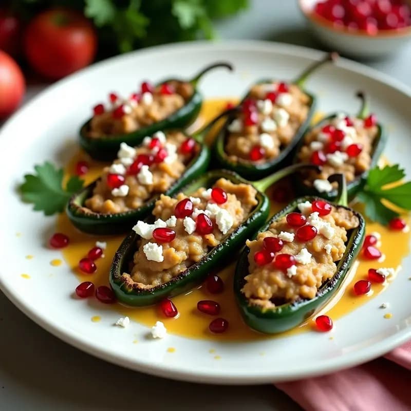 Chiles en Nogada con Carne de Res y Granado: Plato Mexicano de Temporada Sin Horno