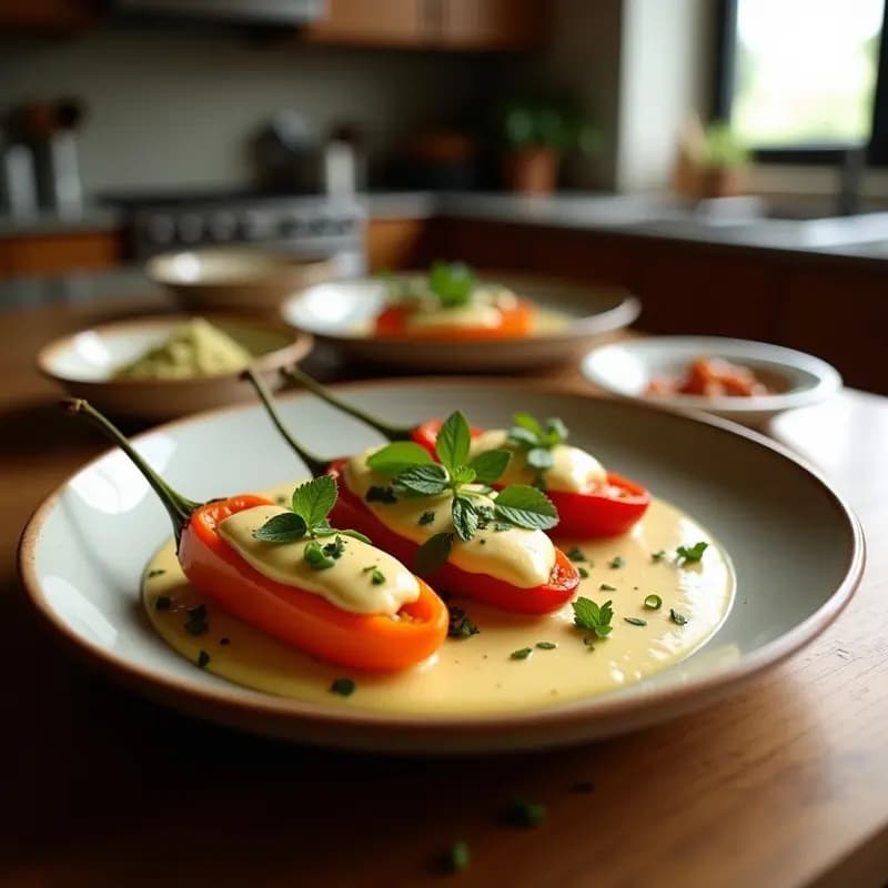 Chiles en Nogada con Granado y Perejil: Receta Mexicana Patriótica y Festiva