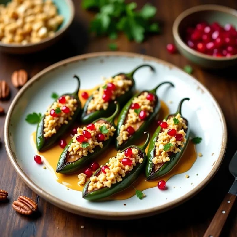 Chiles en Nogada con PICA y Queso de Cacahuete: Versión vegana del clásico mexicano