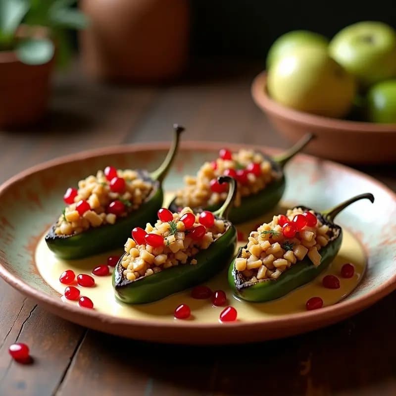 Chiles en Nogada con Picadillo de Insectos: Receta Mexicana Tradicional con Toque Sostenible