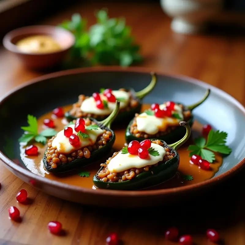 Chiles en Nogada con Queso de Caju: Receta Mexicana Vegana y Festiva