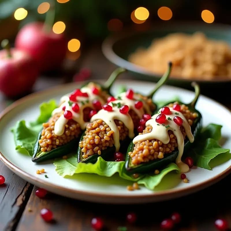 Chiles en Nogada con Queso Vegano: Receta Mexicana de Temporada en Airfryer