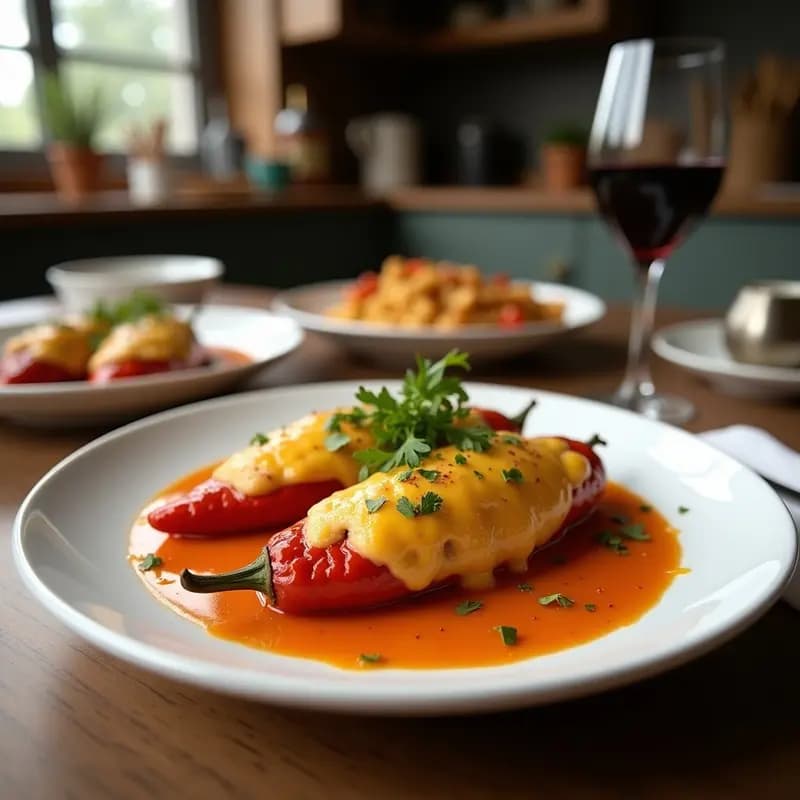 Chiles Rellenos de Queso de Cabra y Higuerillas: Receta Mexicana Gourmet en Airfryer