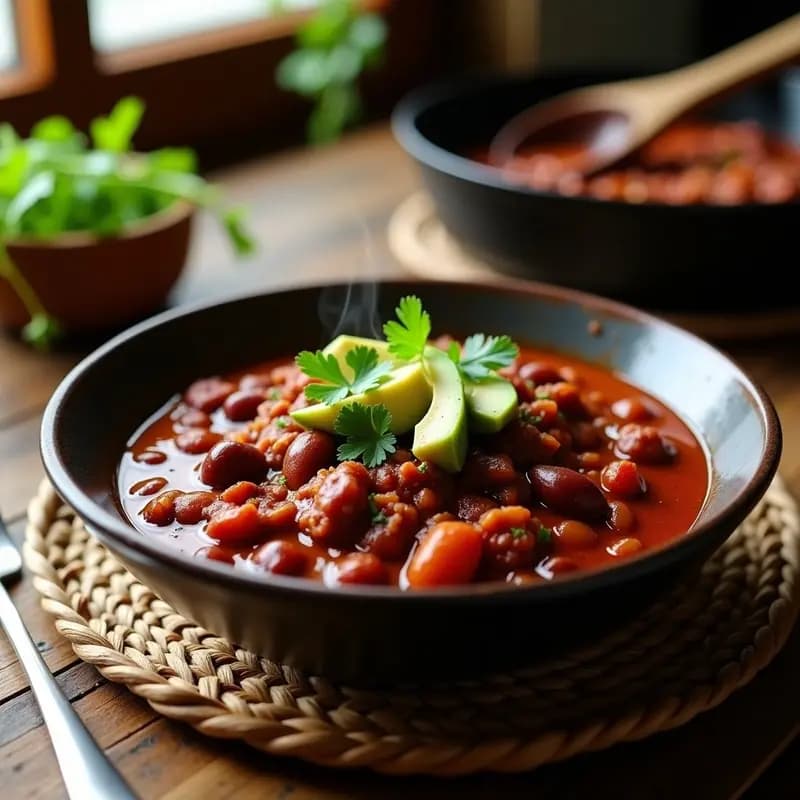 Chili con Carne de Bisonte: Estofado Americano Alto en Proteína